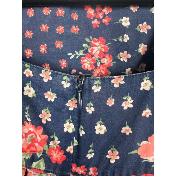 Only Necessities Womens Muumuu House Dress Medium 14/16 Blue Pink Floral Cotton - Picture 3 of 9